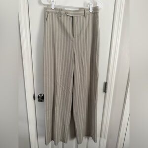 Avec Les Filles Women’s Beige Striped Dress Pants